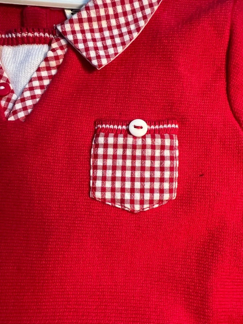 Sarah Louise Boys Red Gingham Polo - Short Sleeve Top & Shorts 18M​